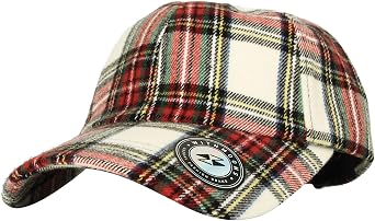 WITHMOONS Baseball Cap Tartan Plaid Check Winter Cotton Hat KR11087