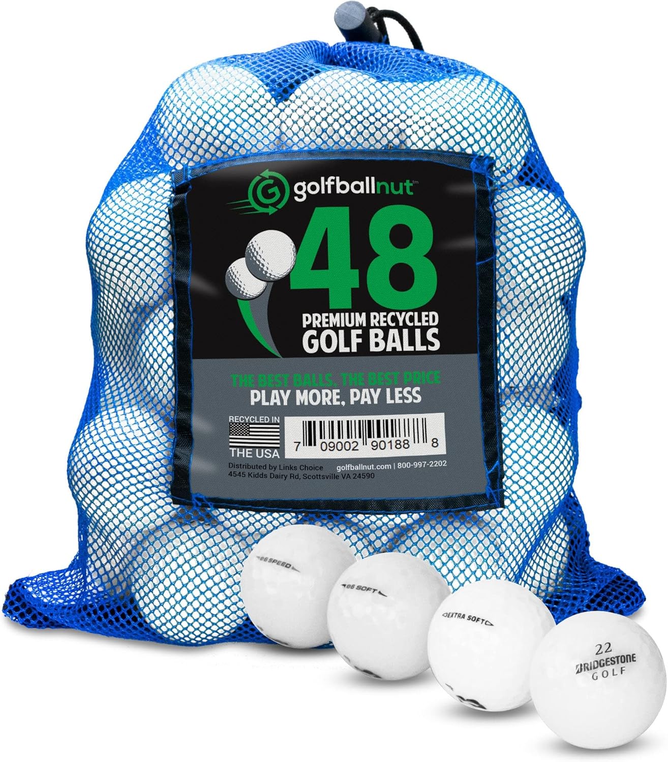 Used Recycled for Bridgestone White, Yellow or Mixed Colors 5A Quality Mint Golf Balls