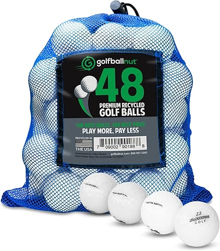 Vista 10 de Usado Reciclado para Bridgestone Blanco, Amarillo o Colores Mezclados 4A Calidad Cerca de la Menta Pelotas de Golf Bolsa de malla de bola amarilla 24