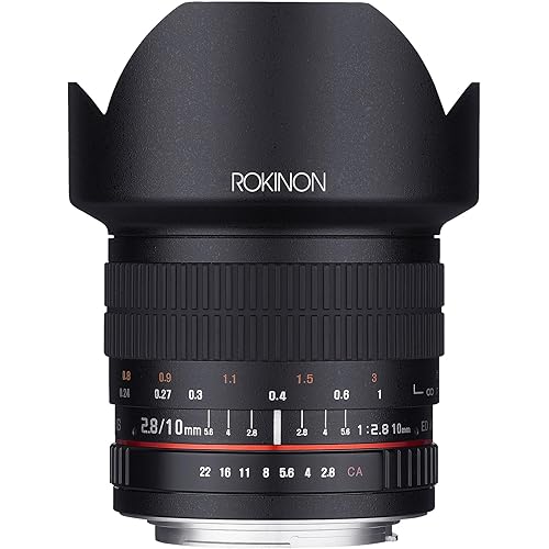 Rokinon 10mm F2.8 ED AS NCS CS Ultra Wide Angle Lens Canon EF-S Type for Canon Digital SLR Cameras (10M-C), Black