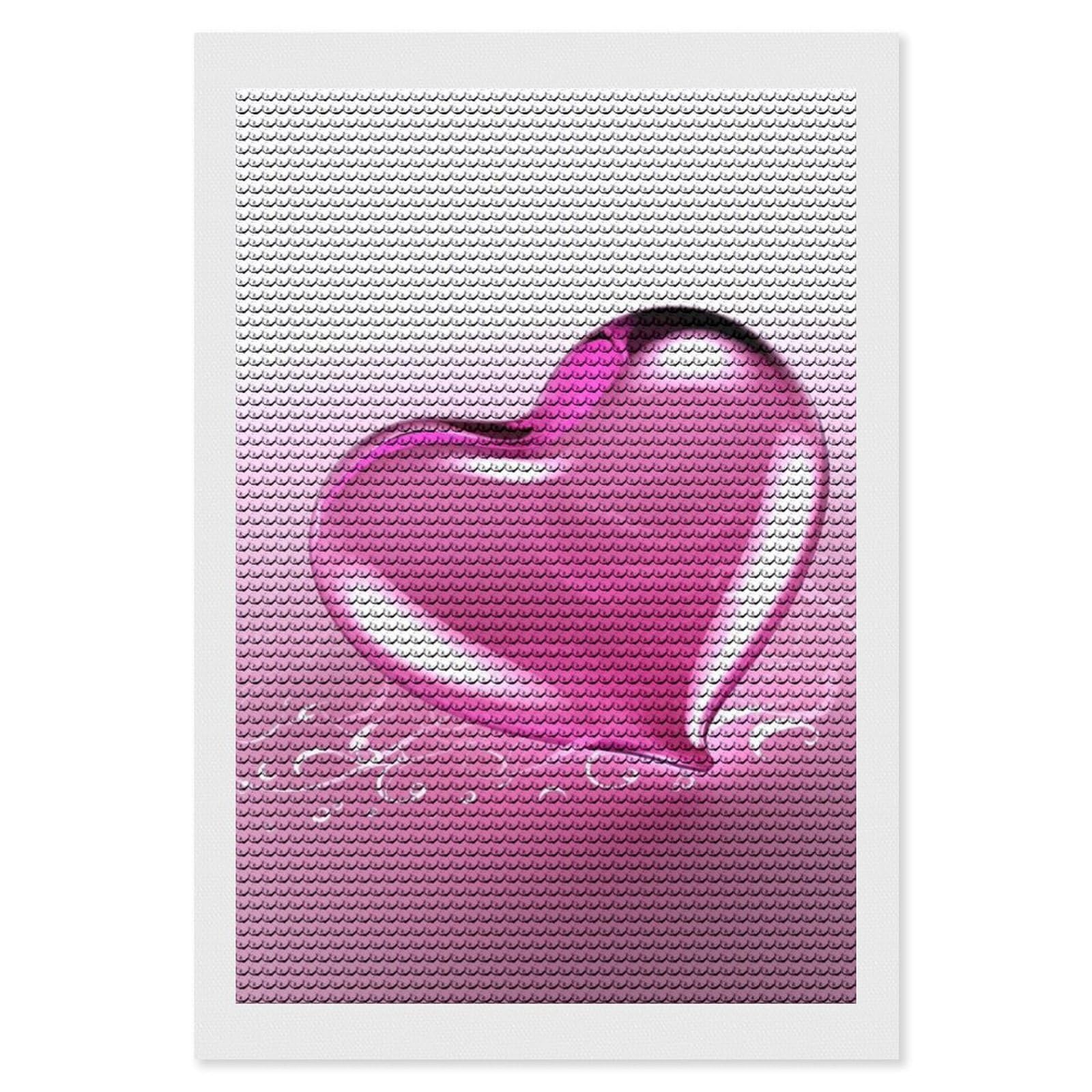 FekiLoot Heart Diamond Art Kits for Adults, 5D Aurora Diamond Painting Kits for Beginners DIY Full Drill Dots Gem Art Paint Crafts for Home Wall Decor 8"x12"