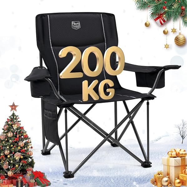 TIMBER RIDGE Camping Chair 200kg Oversized