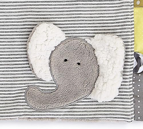 Miniatura 5 de DEMDACO Elephant Grey Stripe 17 x 12 Soft Cotton Polyester Fabric Engaging Activity Baby Blanket