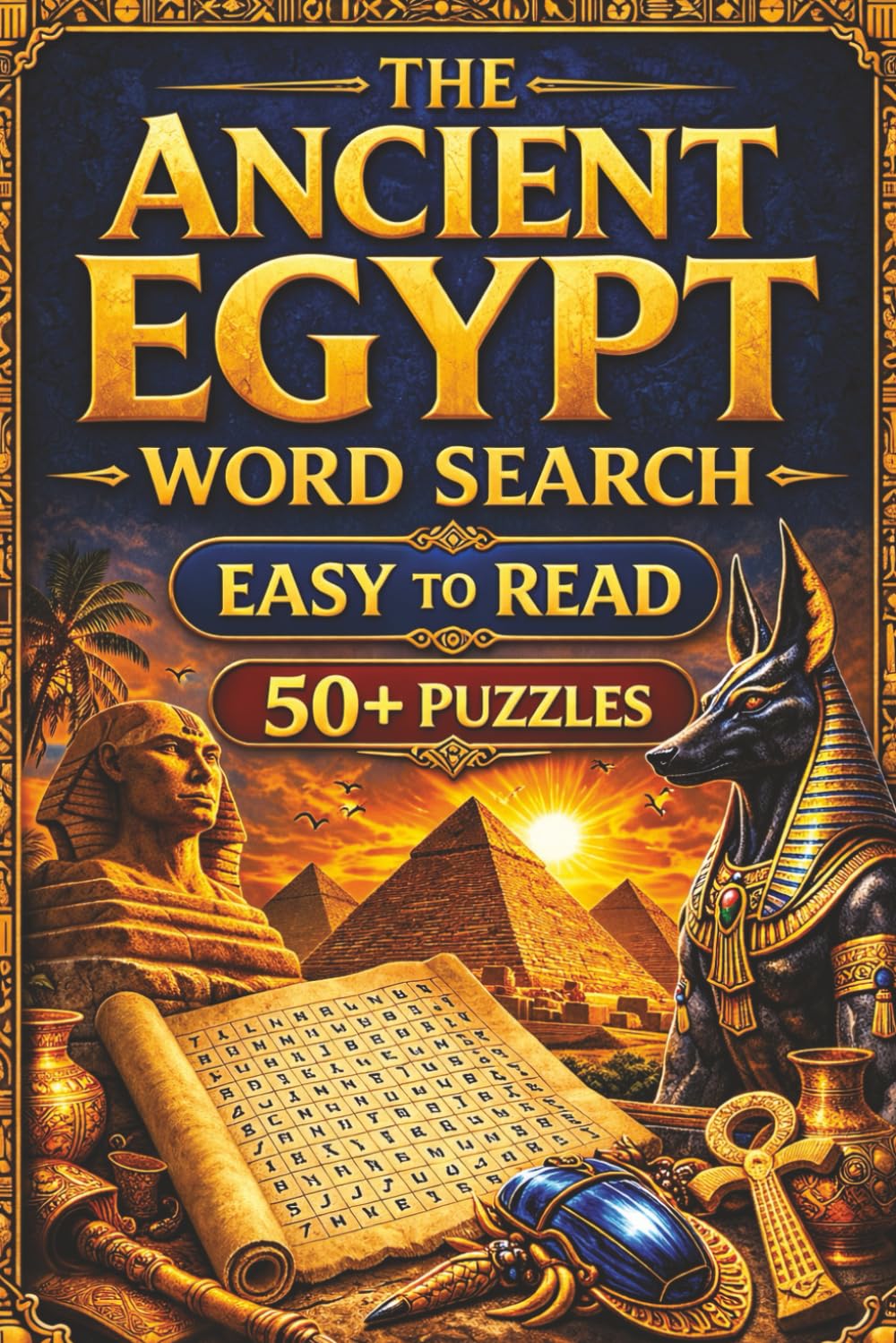 Ancient Egypt Word search: Word Searches with Easy to Read Print about Ancient Egypt, Egyptian Civilization, Pyramids and more - 6x9 inches, 110 pages ... Gift for Vacation, Holidays and Free Times