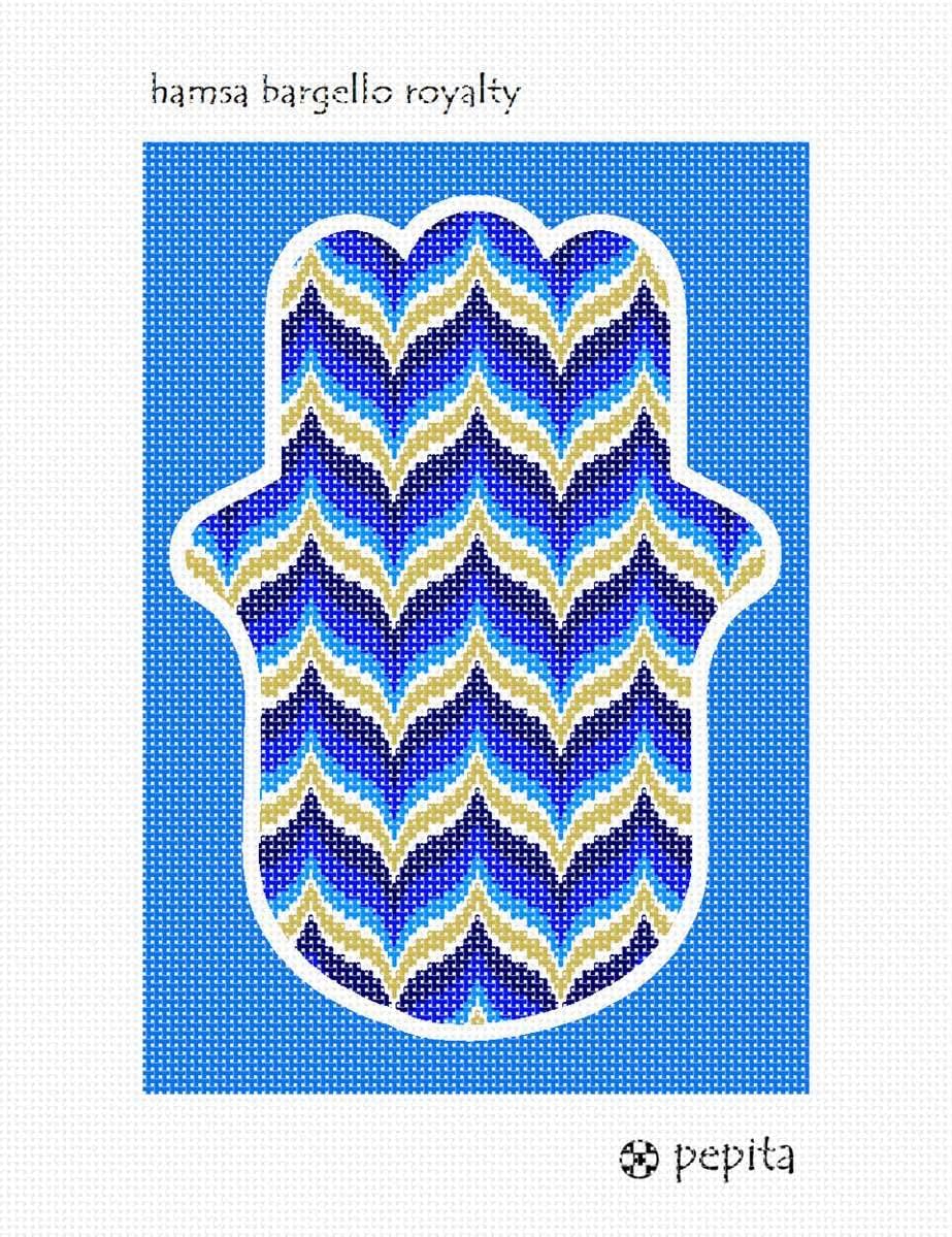 Pepita Needlepoint kit: Hamsa Bargello Royalty, 7" x 10"