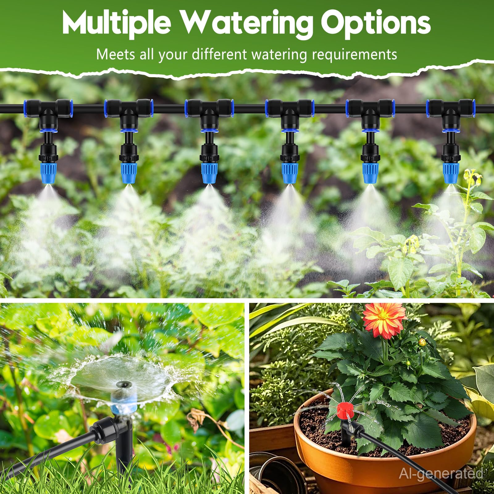 Système d'irrigation goutte à goutte de 240 pi pour jardin