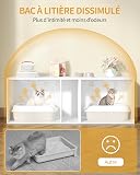 Hzuaneri Cat Litter Box Enclosure for 2 Cats, Hidden Litter Box Furniture Cabinet, Double Layer Indoor Cat House, Can be Used as TV Cabinet, 140 x 48.3 x 48 cm, White CB65603X - 7