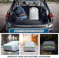 Vista 7 de TUCAREST - Funda de auto completa de 6 capas de alta calidad, diseño de cremallera de carcasa dura, impermeable, resistente a la intemperie