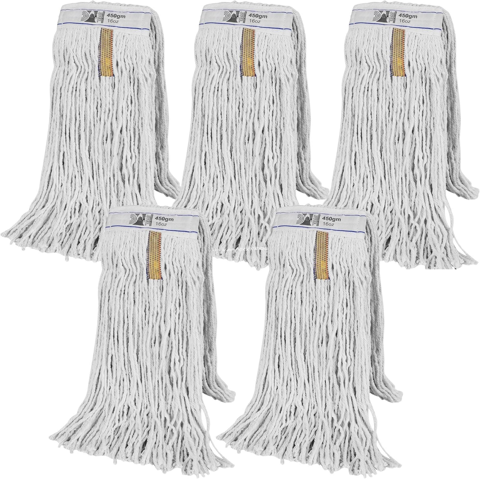 Kentucky Mop Head Replacement Commercial Mop Heads for Heavy Duty Industrial Use - Large Size Cotton PY Yarn 16oz 450 Gram (5)