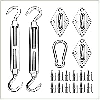 Vista 2 de ColourTree Kit de herramientas de cables de alambre de 36 pies (12 pies x 3) para toldo triangular para toldos de vela, revestimiento de PVC, metal