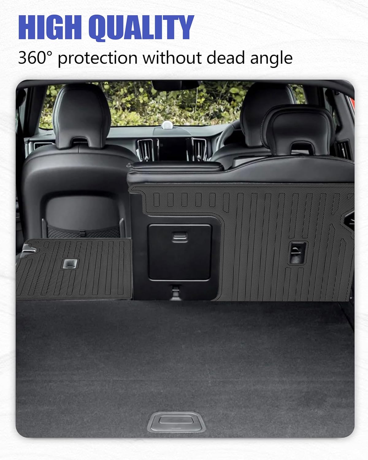 Backrest Mat for Volvo XC60 Accessories 2018-2025 2026 with Hook&Loop Rear Trunk Mat Rear Seat Back Cover Protector All Weather Anti-Slip Split Dog Liner 2 PCS