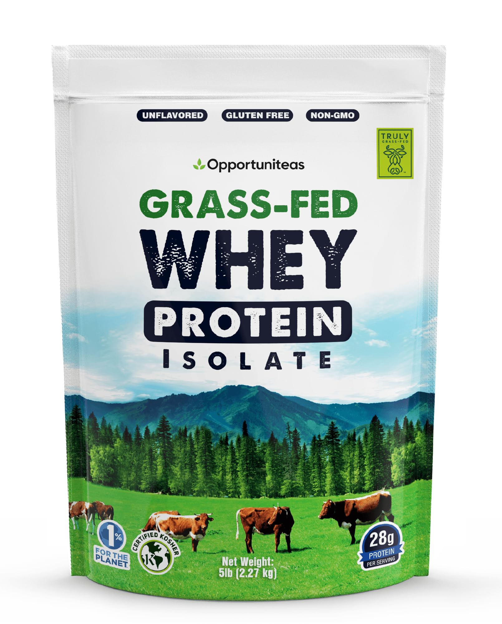Grass Fed Whey Protein Powder Isolate - Unflavored - Low Carb Keto & Paleo Diet Friendly - Pure Grass-Fed Protein for Shakes, Smoothies, Drinks & Recipes- Non GMO & Gluten Free - 5 Pounds