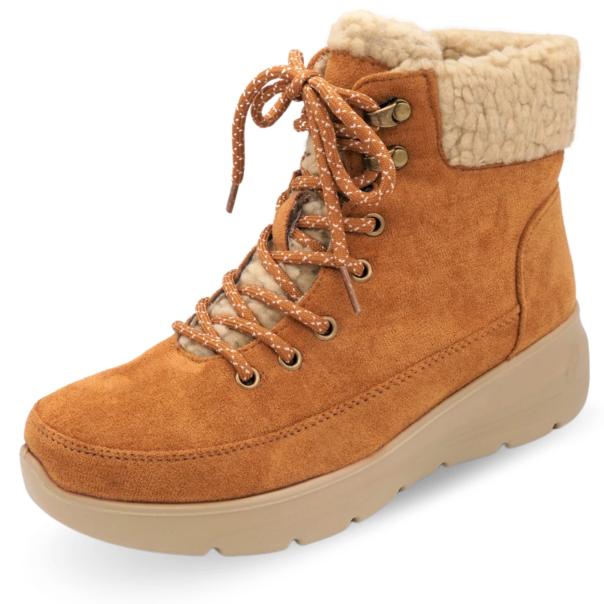 CucuFashionWinter Boots for Women Comfortable Women Winter Ankle Boots  Flat, Stylish Snow Boots Womens, Chunky Boots Women, Non Slip Boots Women 