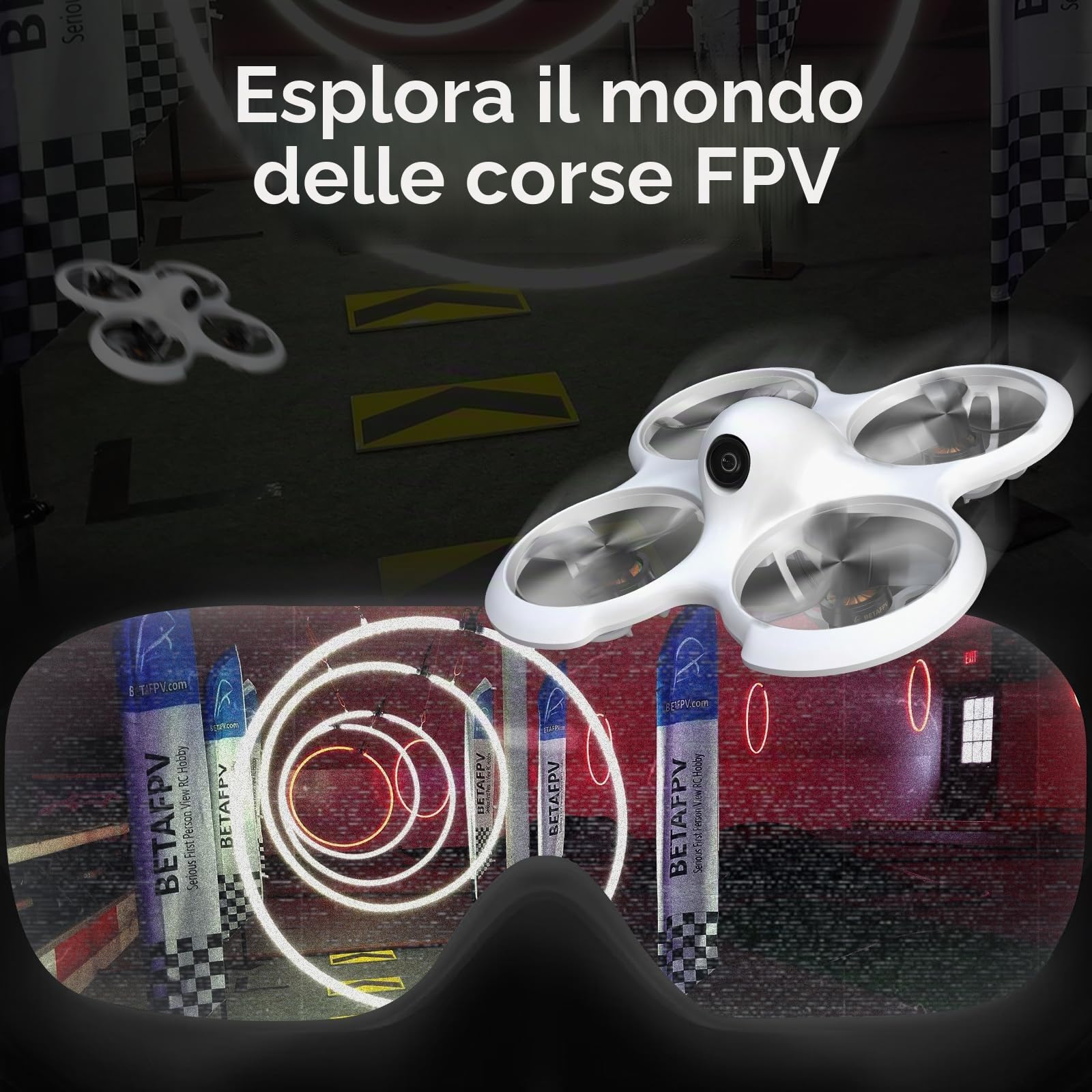 BETAFPV Cetus Pro Brushless Quadcopter with FPV Camera 3 Flight Modes Altitude Hold Self-Protection Emergency Landing Function Turtle Mode Compatible for FPV Beginner Starters Train Player-to-Pilot