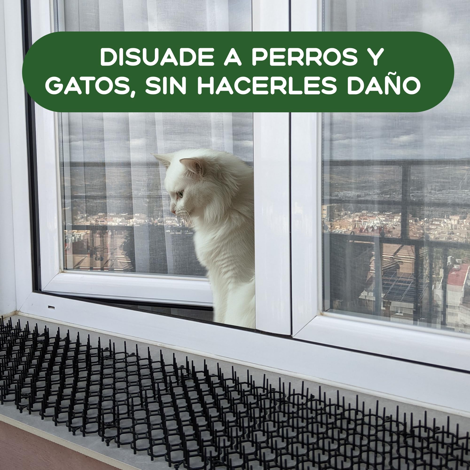 Pinchos Anti Gatos, 12 Alfombrillas 15x20cm + 12 Anclajes + 20 Bridas. Repelente para Gatos Jardin, para Interior y Exterior Mantiene Alejados a los Gatos (12 Alfombrillas 15x20 cm)
