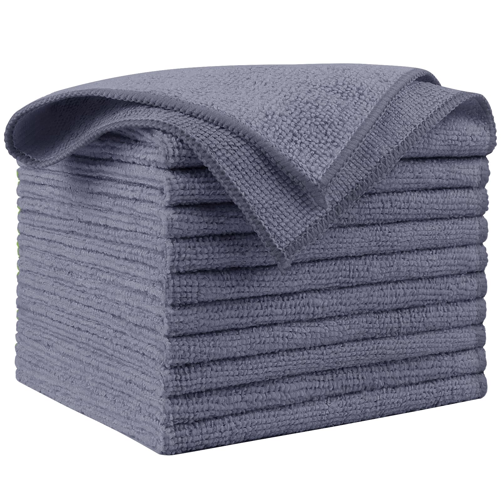 AIDEA Microfiber Cleaning Cloth Grey 10PK, Micro Fiber Cloth for Cleaning Cars, Premium All Purpose Car Towels, Dusting Cloth Cleaning Rags SUVs, House, Kitchen, Window, Workshops, 12"×12"