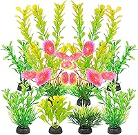 Vista 6 de AQUANEAT Plantas artificiales para peceras, decoraciones de acuario de plástico, accesorios verdes, 10