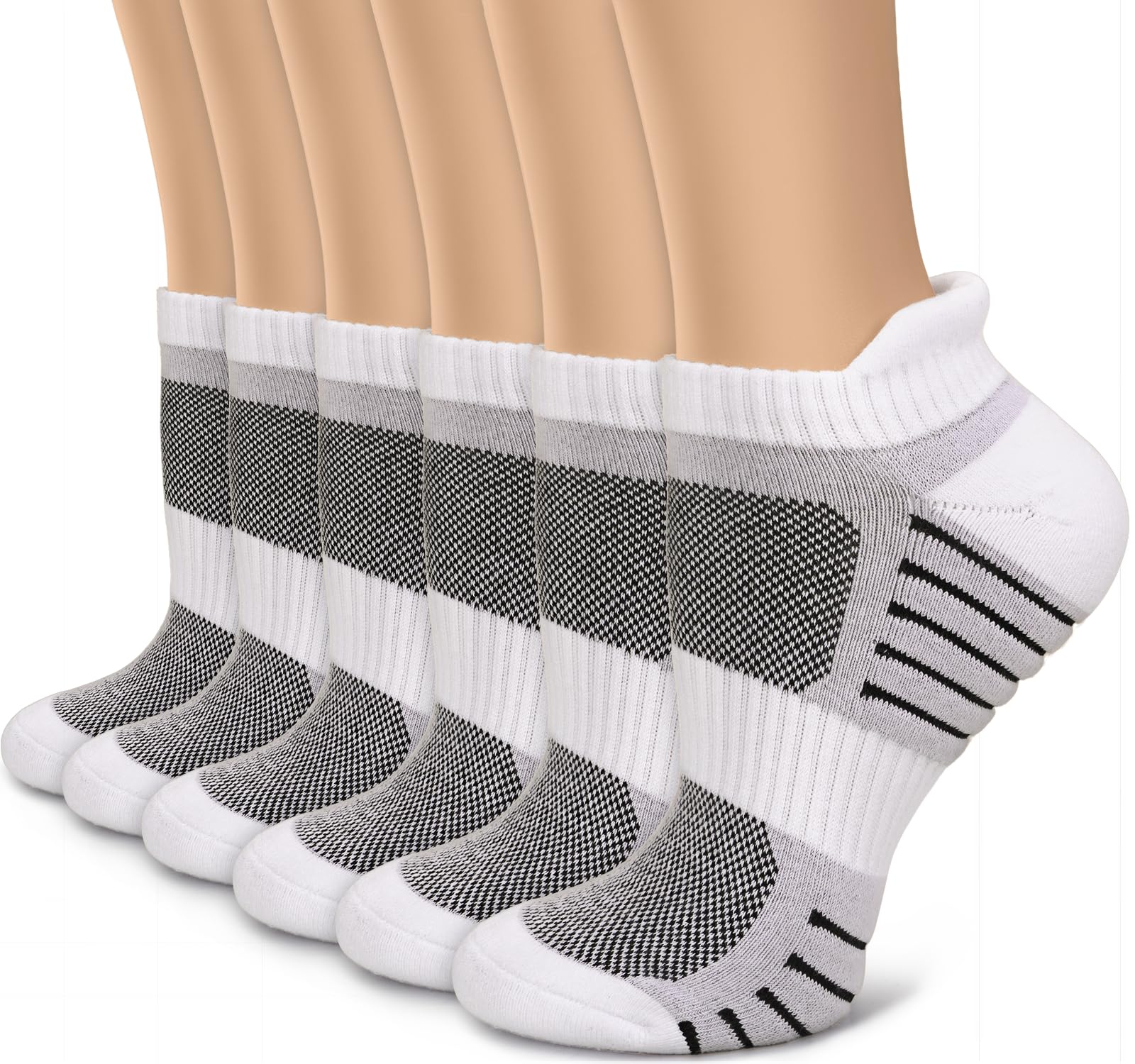 Sooverki Copper Compression Socks Women and Men 6 Pairs - Circulation Arch Support Plantar Fasciitis Running Ankle Socks