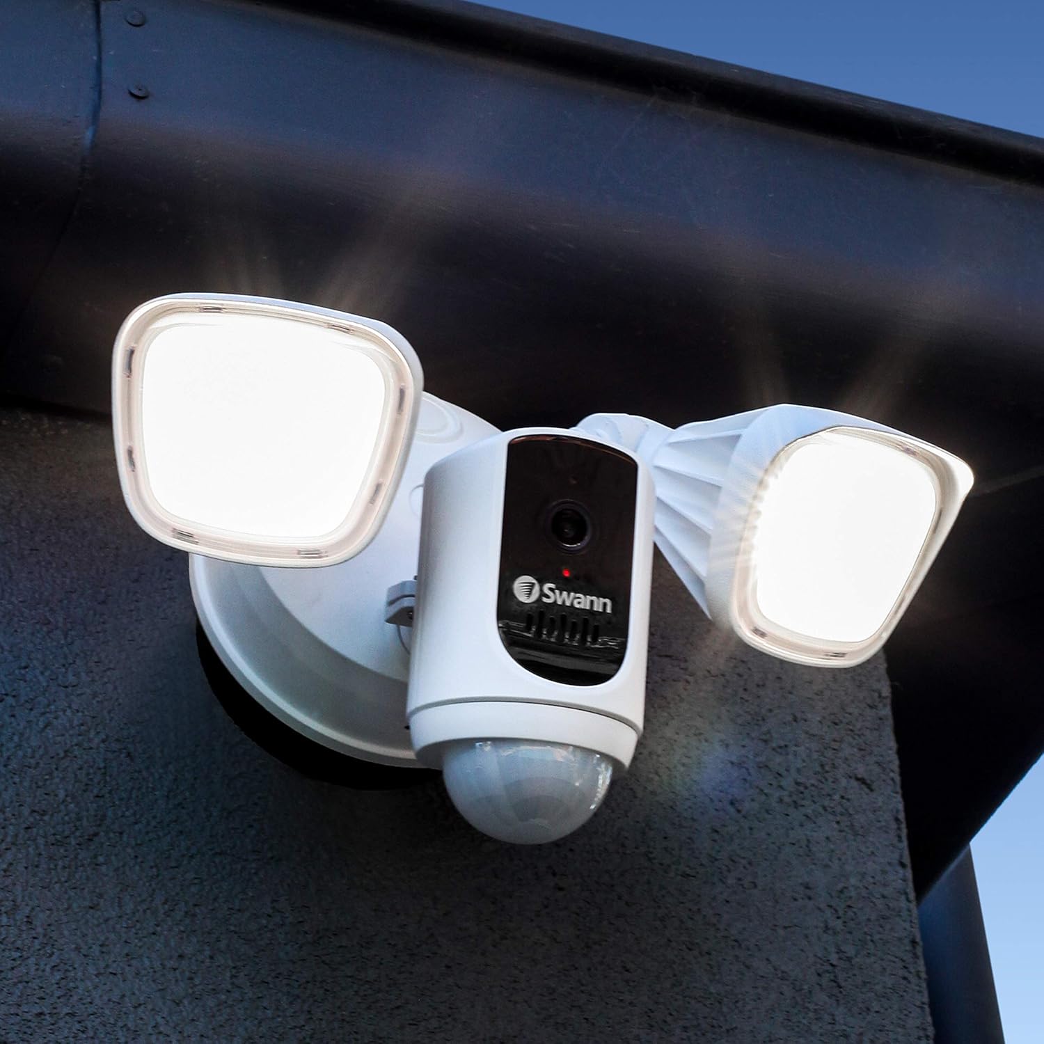 Exclusive Special Swann Floodlight Security Camera w/Dimmable Motion Lighting, 2 Way Talk, Wi-Fi Surveillance 1080p HD, Indoor/Outdoor Color Night Vision, True Detect Heat Sensing, Alexa/Google, SWWHD-FLOCAMW, 3 Pack