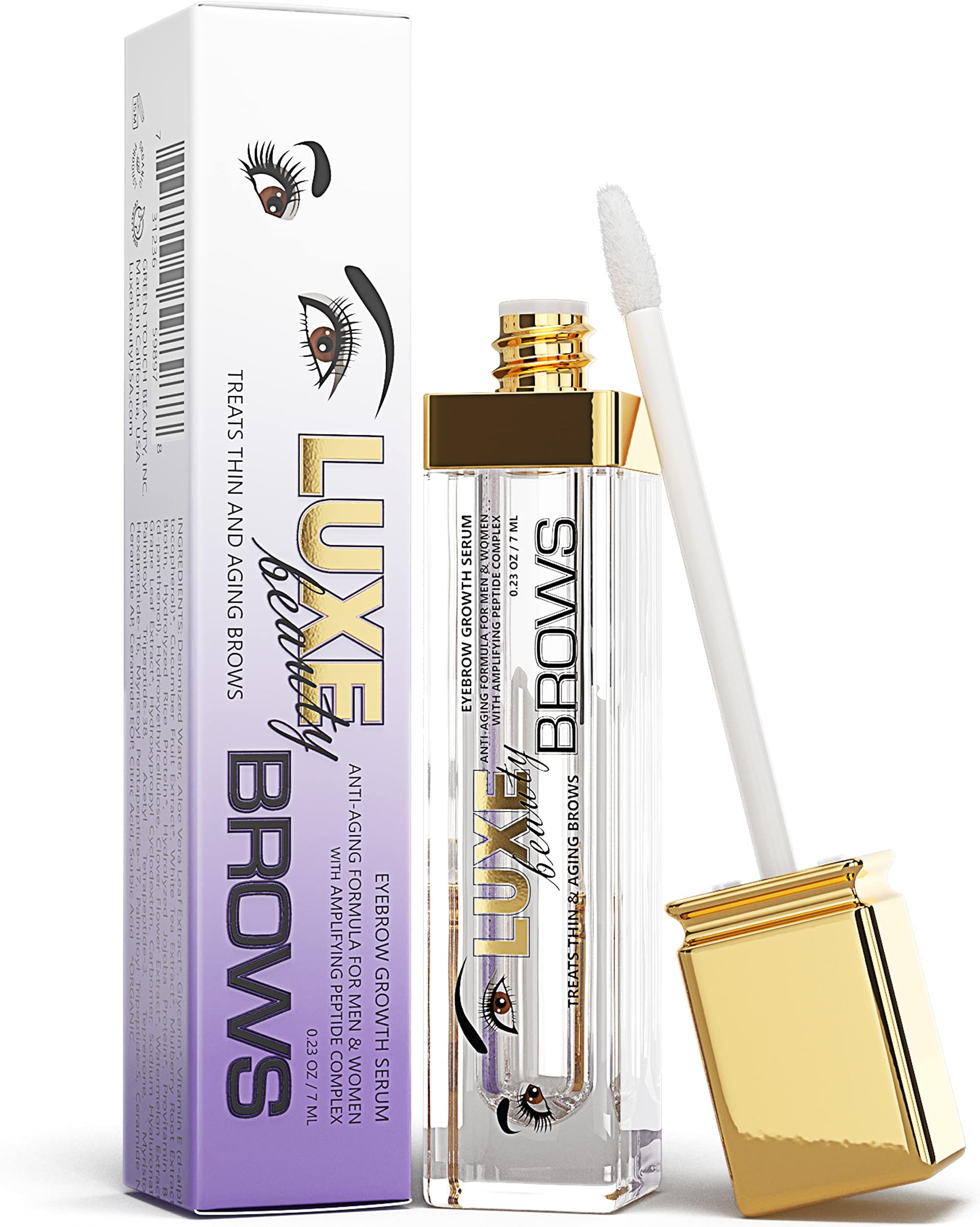Luxe Beauty - Advanced Eyebrow Growth Serum for Thicker, Fuller Brows - Anti-Aging Formula for Men and Women - 0.23 fl oz / 7ml
