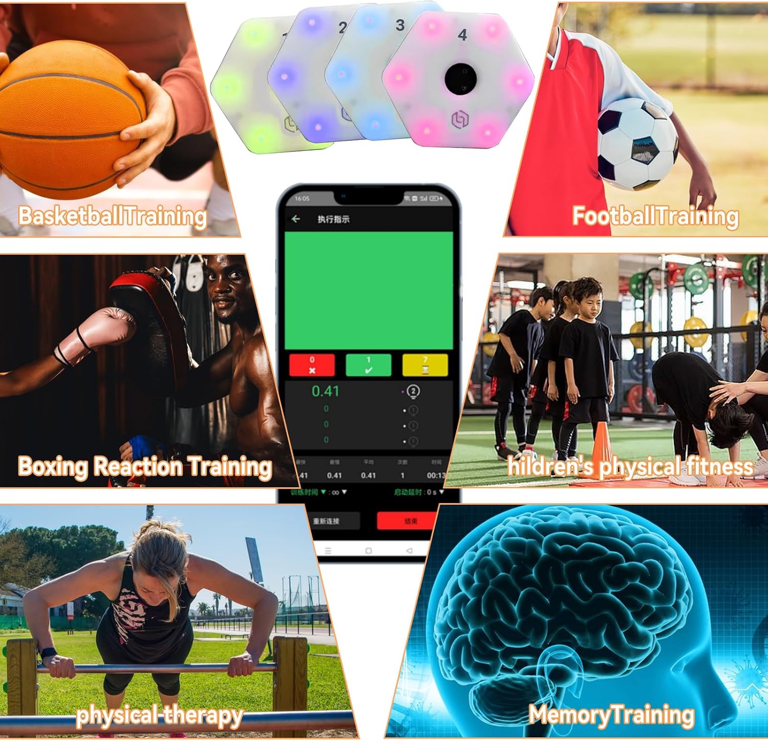 4 Pcs Reaction Training Lights, Agile Reaction Training Lamp Set, Quick Response Training Lights, Improves Reaction Time & Agility for Athletes, Trainers, Physical Therapists