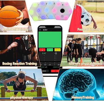 Reaction Training Lights, ReactionX APP Control Professional Agile Fitness Lamp 29+ Modes 8 Light Color Type-C Charging Agile Fitness Light Kit for Physical Training