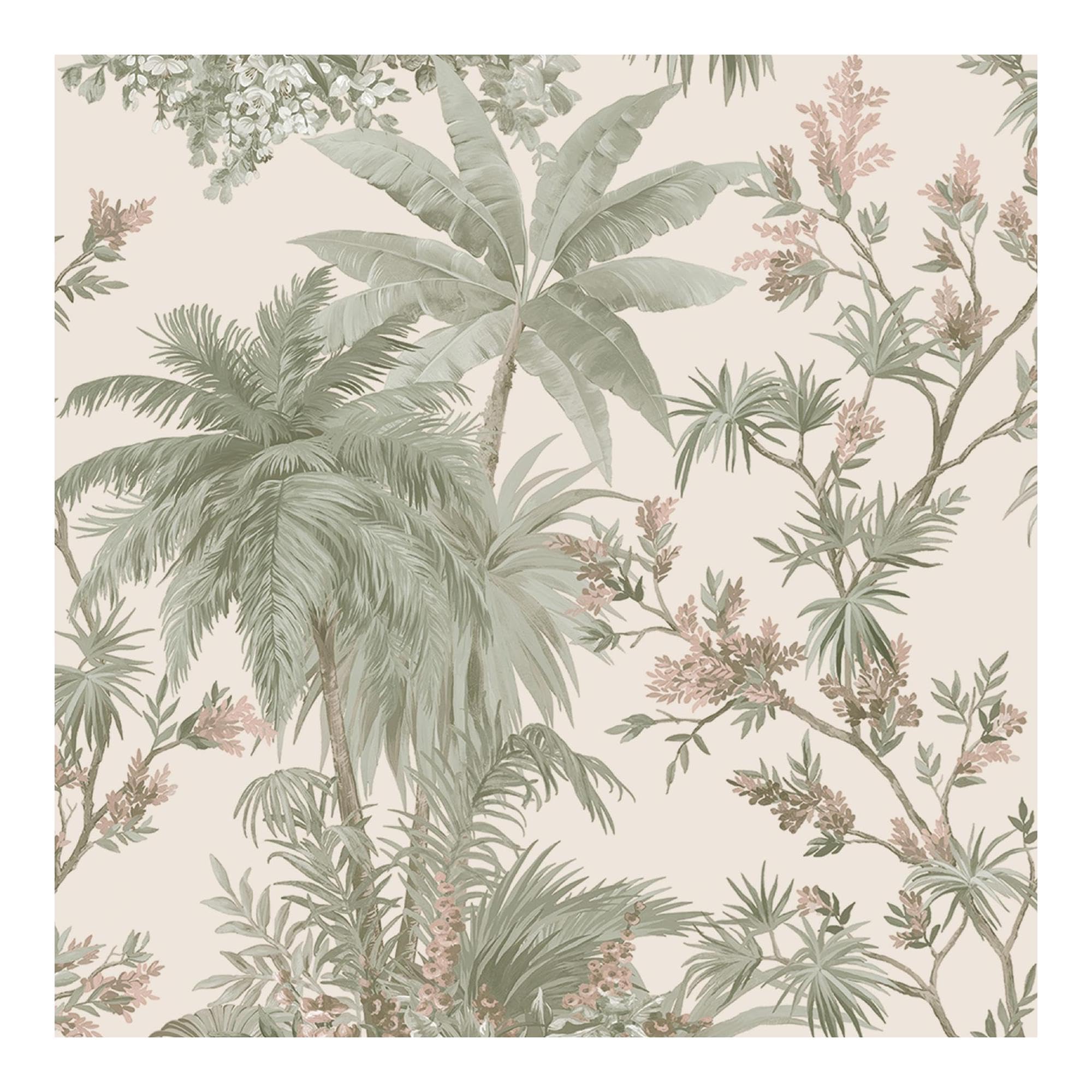 Boutique Bali Tropical Textured Wallpaper - Pink - 10m x 52cm