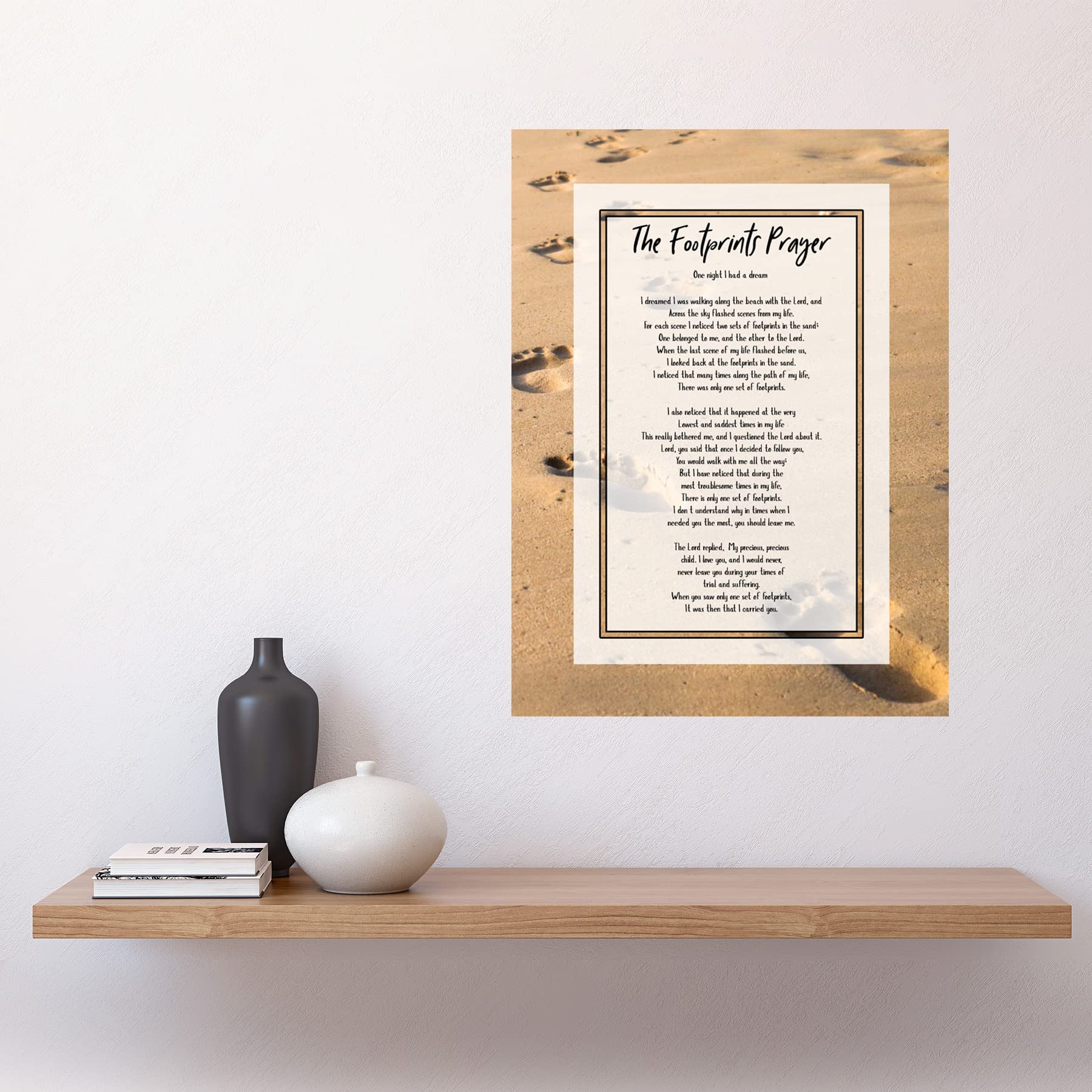 Artery8 Jesus Lord Footprints In The Sand Poem Inspirational Large Wall Art Poster Print Thick Paper 18X24 Inch - Image 2