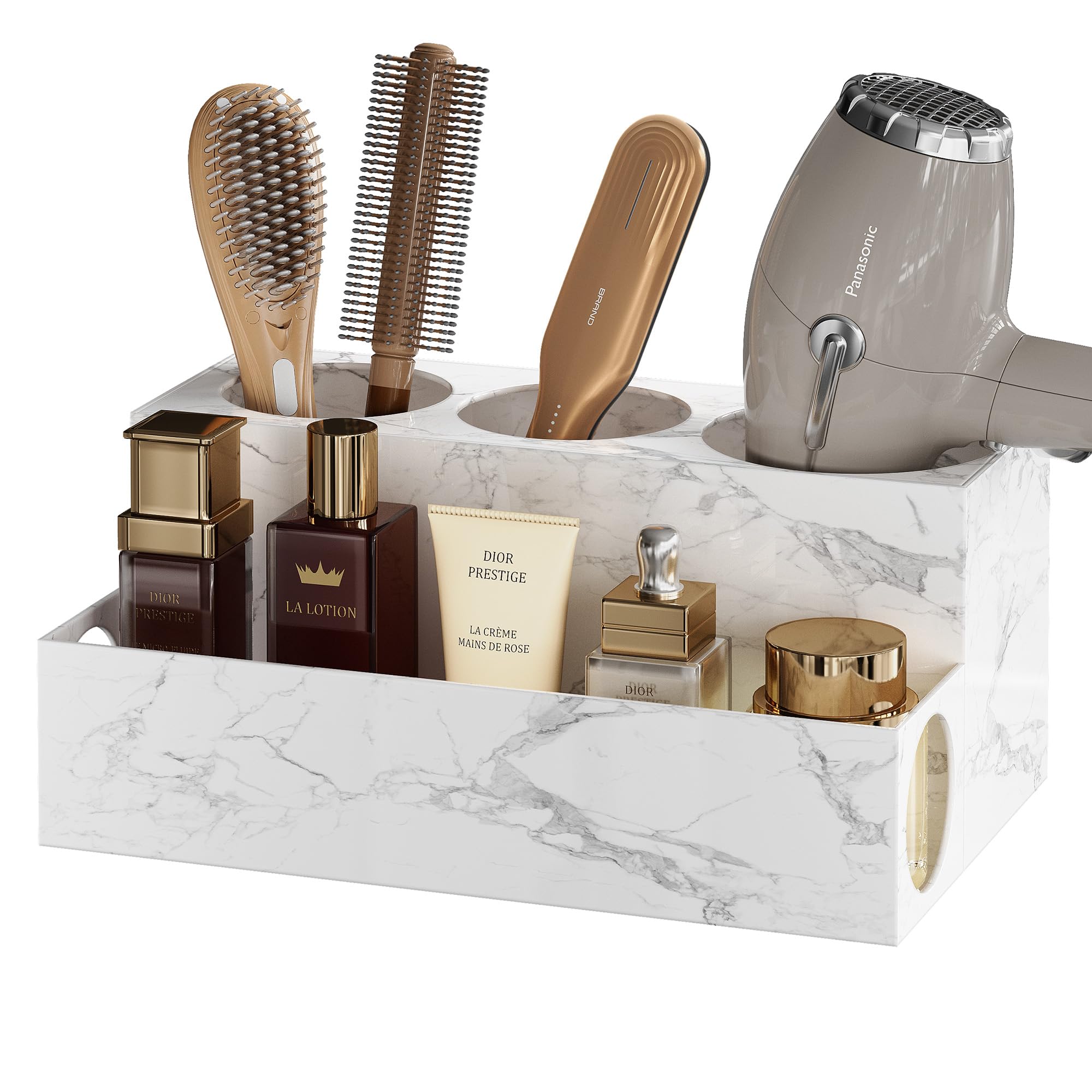 Supporto da parete per asciugacapelli - Supporto per asciugacapelli e piastra per capelli - Adatto per bagni, camere da letto e hotel - Nero | Leroy Merlin