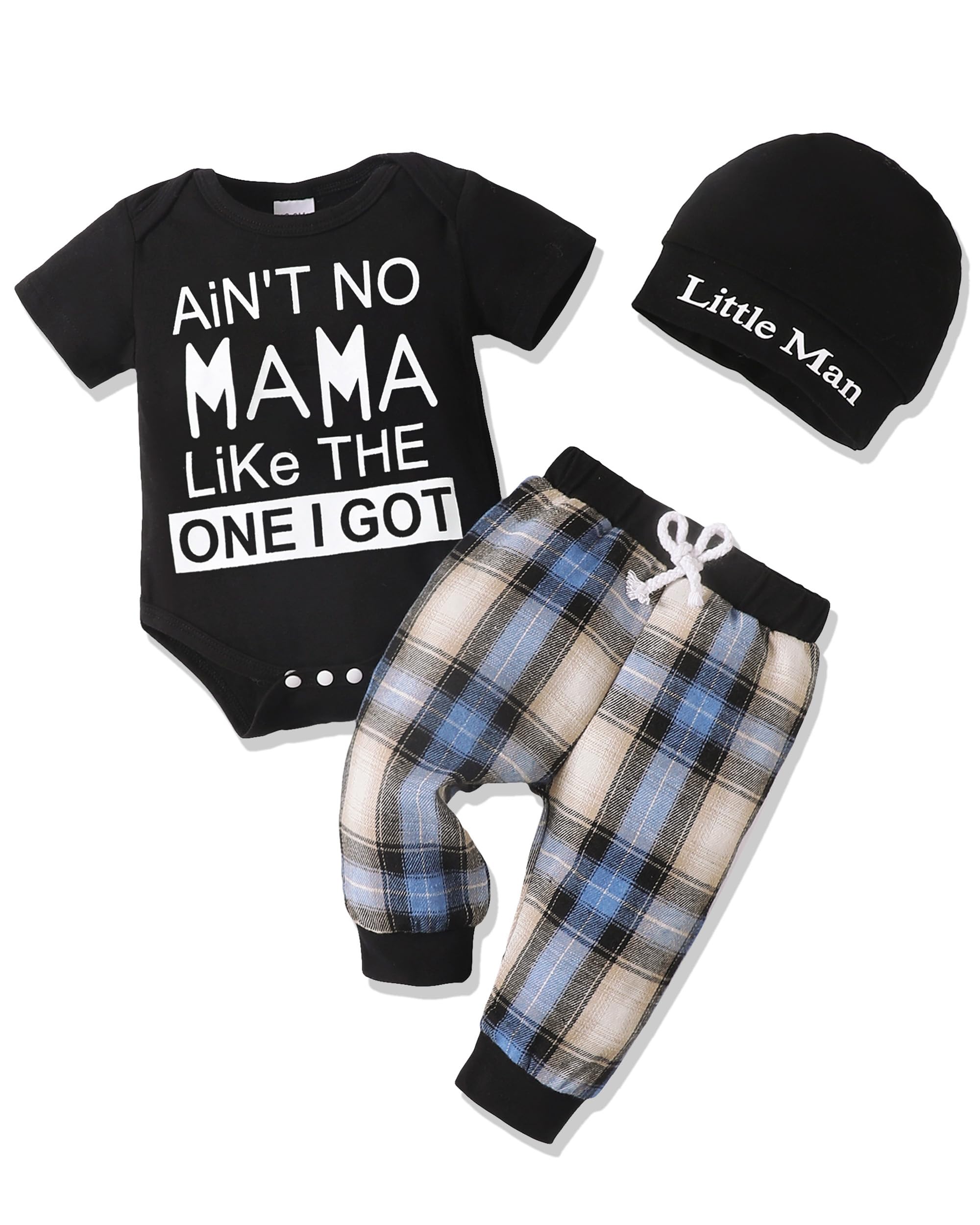 Renotemy Newborn Infant Baby Boy Clothes Outfits New to The Crew Outfits Long Pants Toddler Baby Boy Clothes Set
