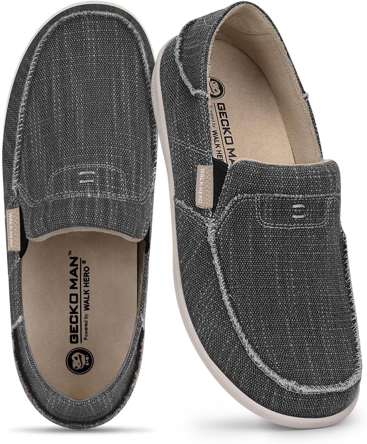 Men’s Slip On Shoes, Canvas Men’s Loafers with Contoured Arch Support
