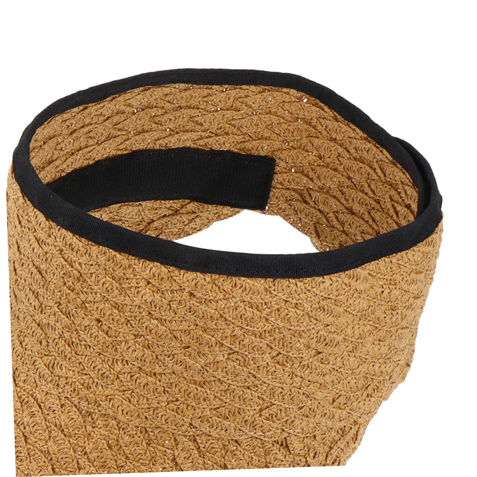 CALLARON leerer Zylinder für Schirmmütze groß Kappe Sonnenhut faltbar Männer strandloege gartenhüte Strohhut Visor Cap sonnenschutzmütze Stroh geflochtener Hut Sonnenschutzhut Khaki