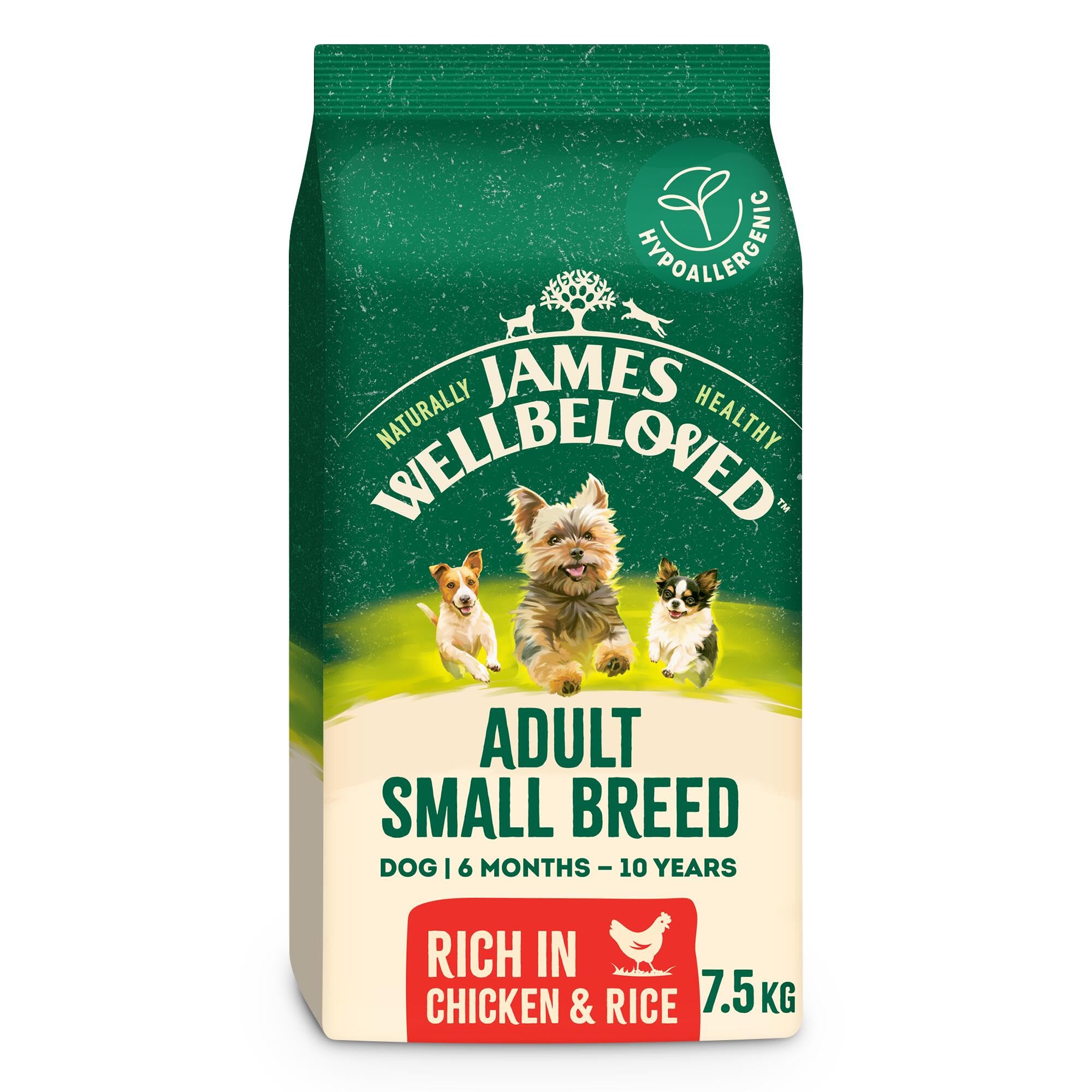 James Wellbeloved Rich In Chicken And Rice Adult Breed Dry Dog Food - 7.5Kg Small