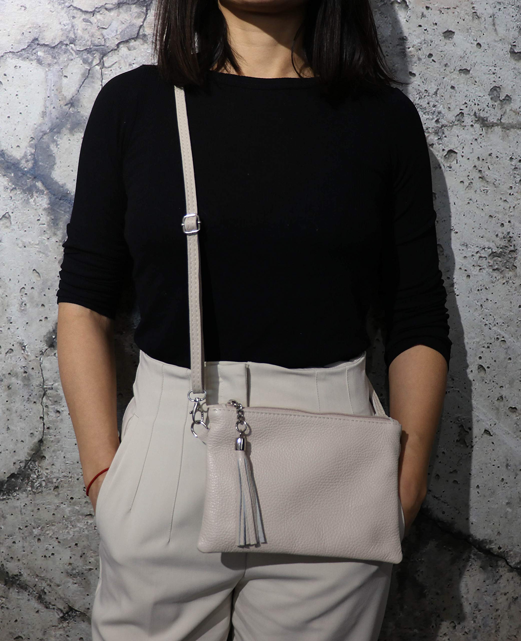 SH Leder Anny G248 - Bolso bandolera (piel, 22 x 15 cm)