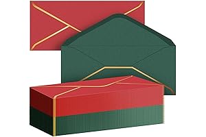 #10 Business Envelopes Self Adhesive with Gold Border(Red, Green)