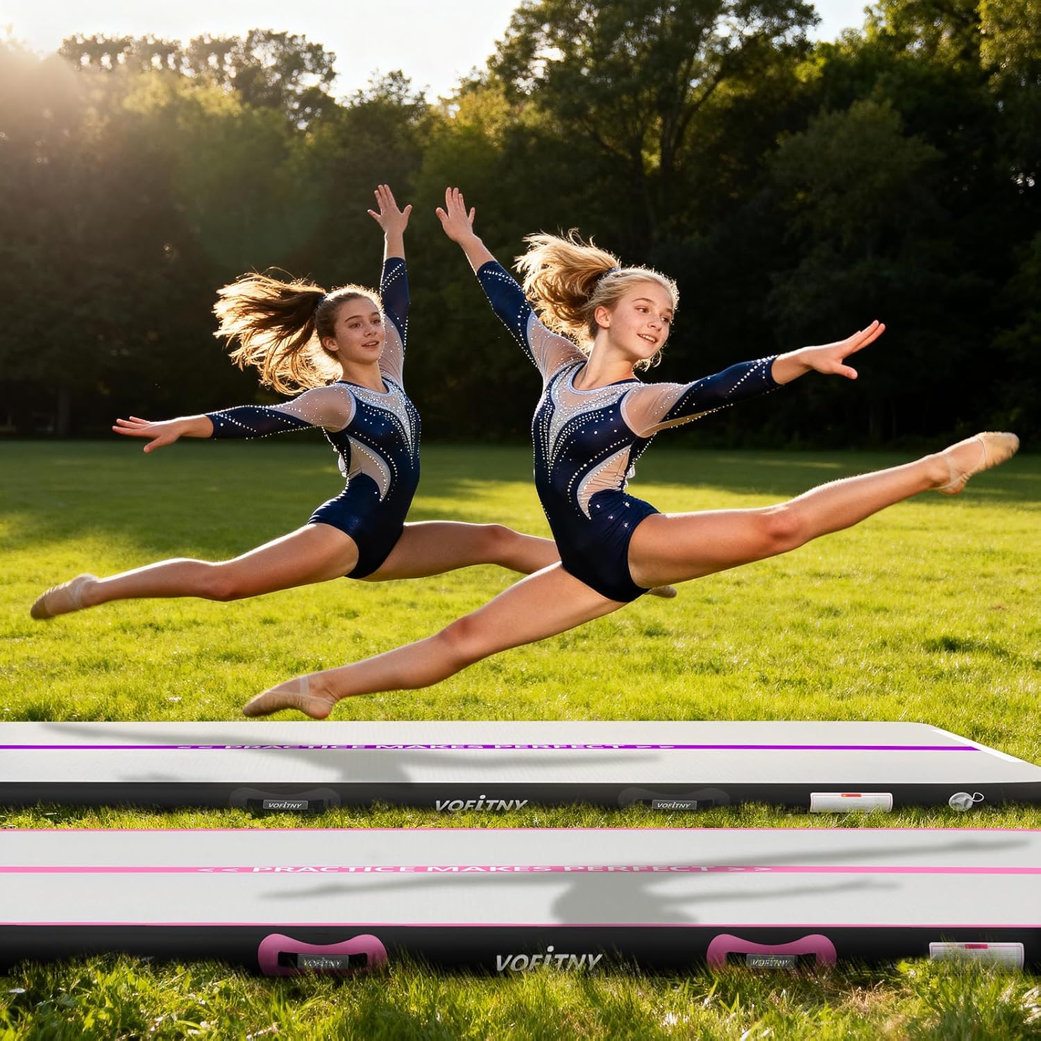 VOFiTNY All Purpose Gymnastics Mat 20’x3.3’x4’’ Sturdy Inflatable Tumble Track for Home/Gym