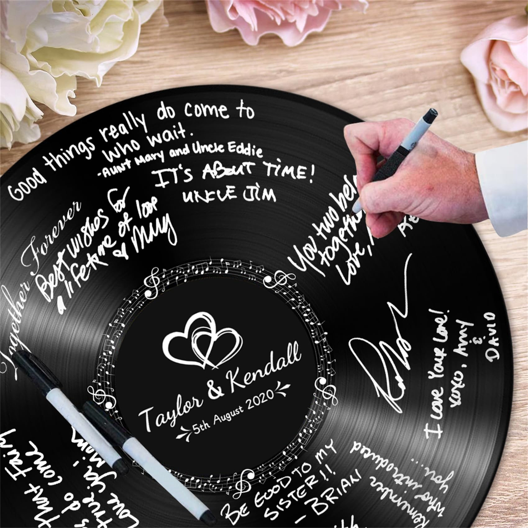 Libro degli ospiti di nozze personalizzato alternativo personalizzato record di legno libro degli ospiti di nozze ricevimento matrimonio libro degli ospiti segni cornice per baby shower anniversario