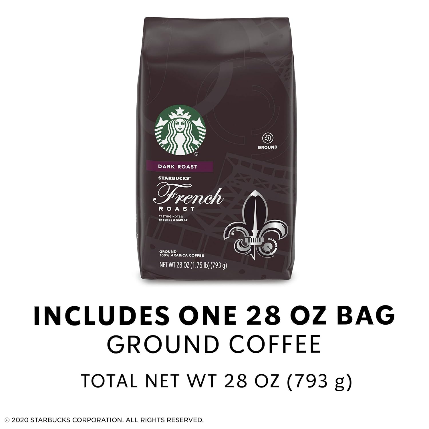 Starbucks French Roast Dark Roast Ground Coffee, 28-ounce bag : Grocery & Gourmet Food