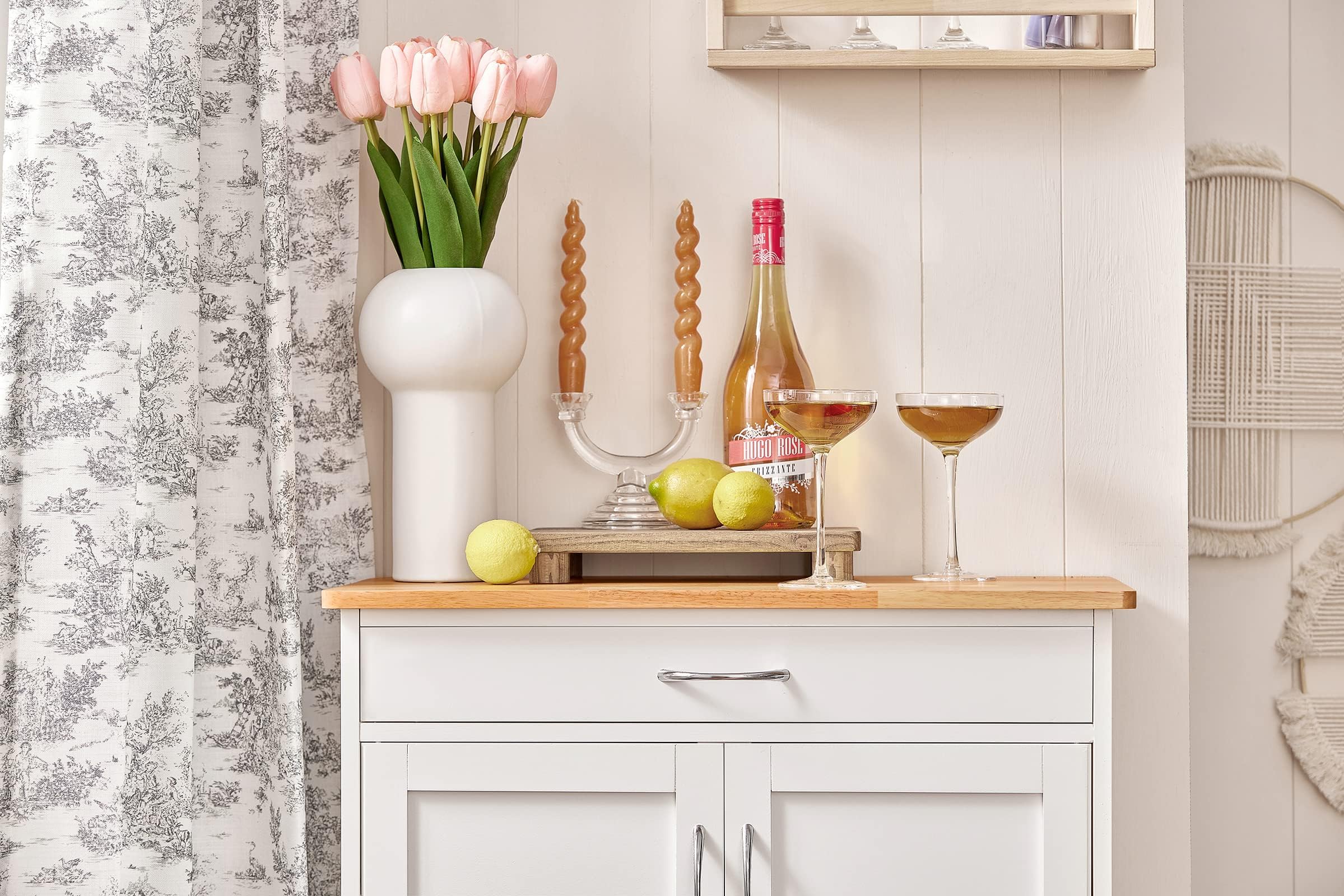 SoBuy Carrito Auxiliar de Cocina con Ruedas Mueble Cocina Auxiliar con Cajón, Botellero y Estantes Carro Cocina Multifuncional como Mesa Auxiliar para Estantería Comedor Exteriores Blanco FKW45-WN