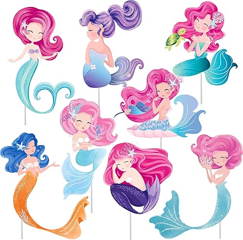 Miniatura 2 de Decoración para cupcakes de sirena, fiesta de cumpleaños, selecciones de cupcakes de sirena, decoración de cola de sirena para suministros de baby