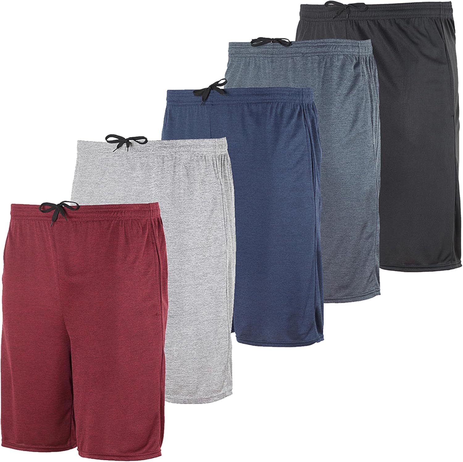 Real Essentials Boys’ 5-Pack Mesh Active Athletic Performance Basketball Shorts with Pockets Real Essentials Boys’ 5-Pack Mesh Active Athletic Performance Basketball Shorts with Pockets