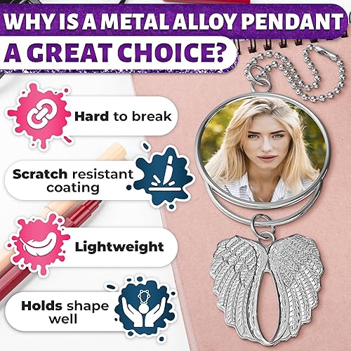 Miniatura 3 de Kit de fabricación de llaveros a granel para sublimación, 12 piezas de llavero de ala de automóvil, dijes de alas de ángel, llaveros de sublimación,