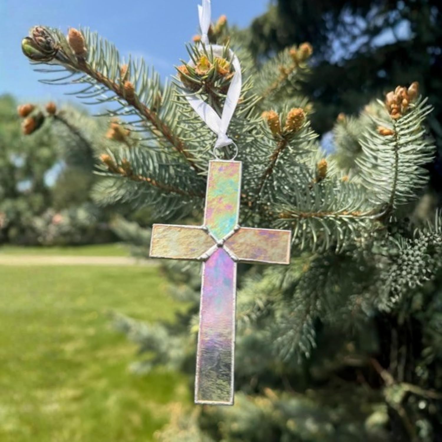 On Your Baptism Beautiful Baby Handmade Stained Glass Cross - Treasured Baptism Gift for Baby Girl or Boy