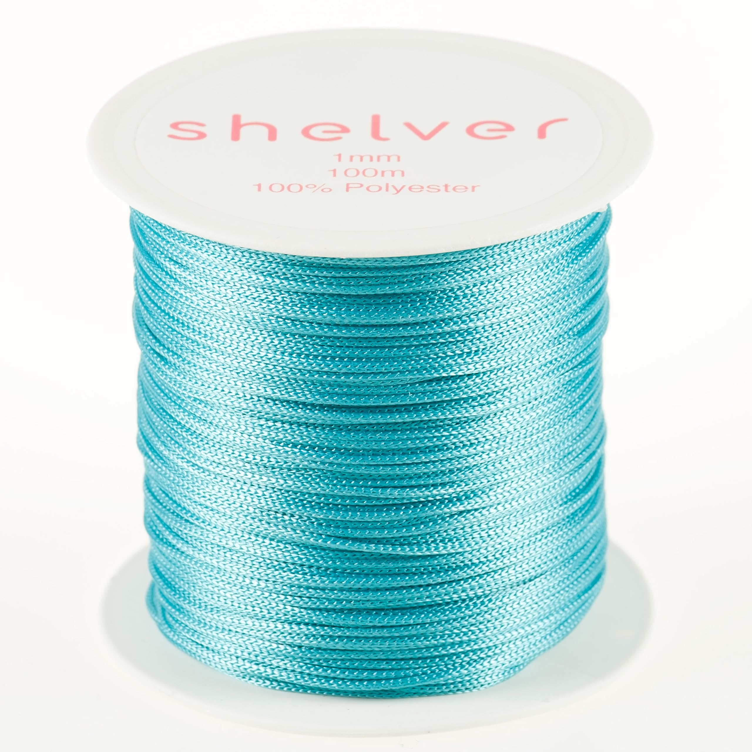 Shelver Multicolor 1Mm String X 100M, Nylon Cord, Available In 26 Colours, Bracelet Making, Other Crafts (Cyan)
