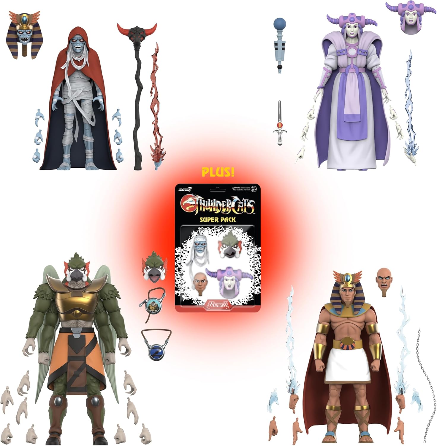 Super7 ULTIMATES! Thundercats Mumm-Ra (Old Man) - 7" Thundercats Action Figure with Accessories - Classic Cartoon Collectibles and Retro Toys