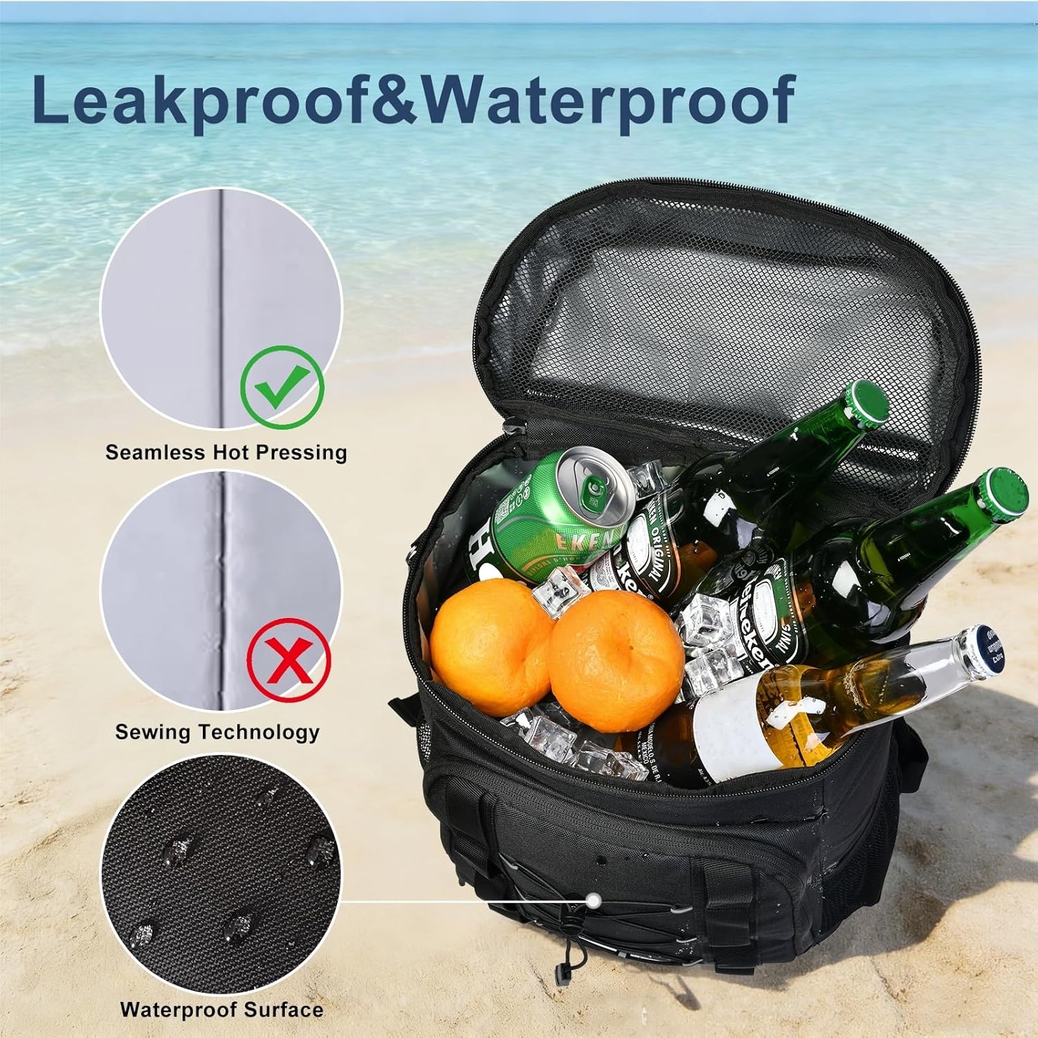 33 Cans Insulated Backpack Cooler - Leakproof Waterproof Lightweight Soft Coolers Bag for Camping Picnic Hiking Beach and Lunchbox Backpacks Bags-Leak Proof Ice Chest Back Pack