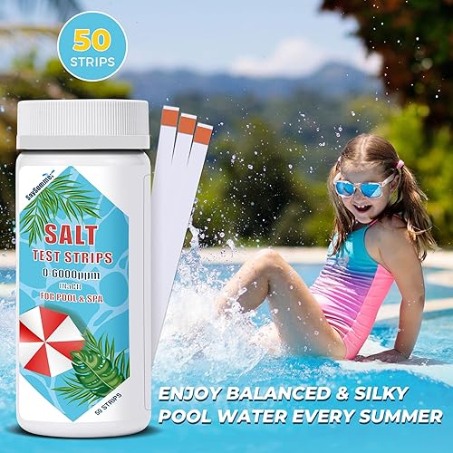 Miniatura 7 de Tiras de prueba de sal de piscina para piscina de agua salada 50 tiras de prueba de piscina de sal para prueba de spa de bañera de hidromasaje