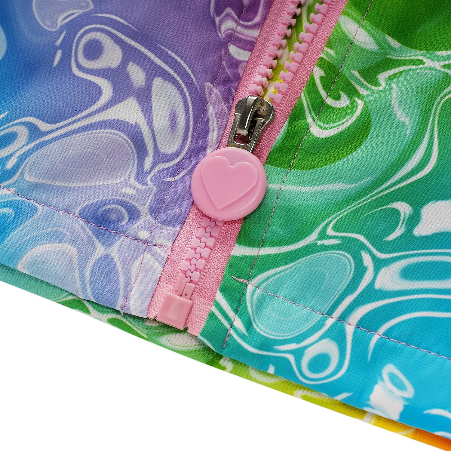 Girls Rain Jacket Kids Hooded Raincoat Windbreaker with Fleece Lining - Image 4