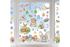 Charming Easter Window Decals: Celebrate Spring with Vibrant Watercolor Art