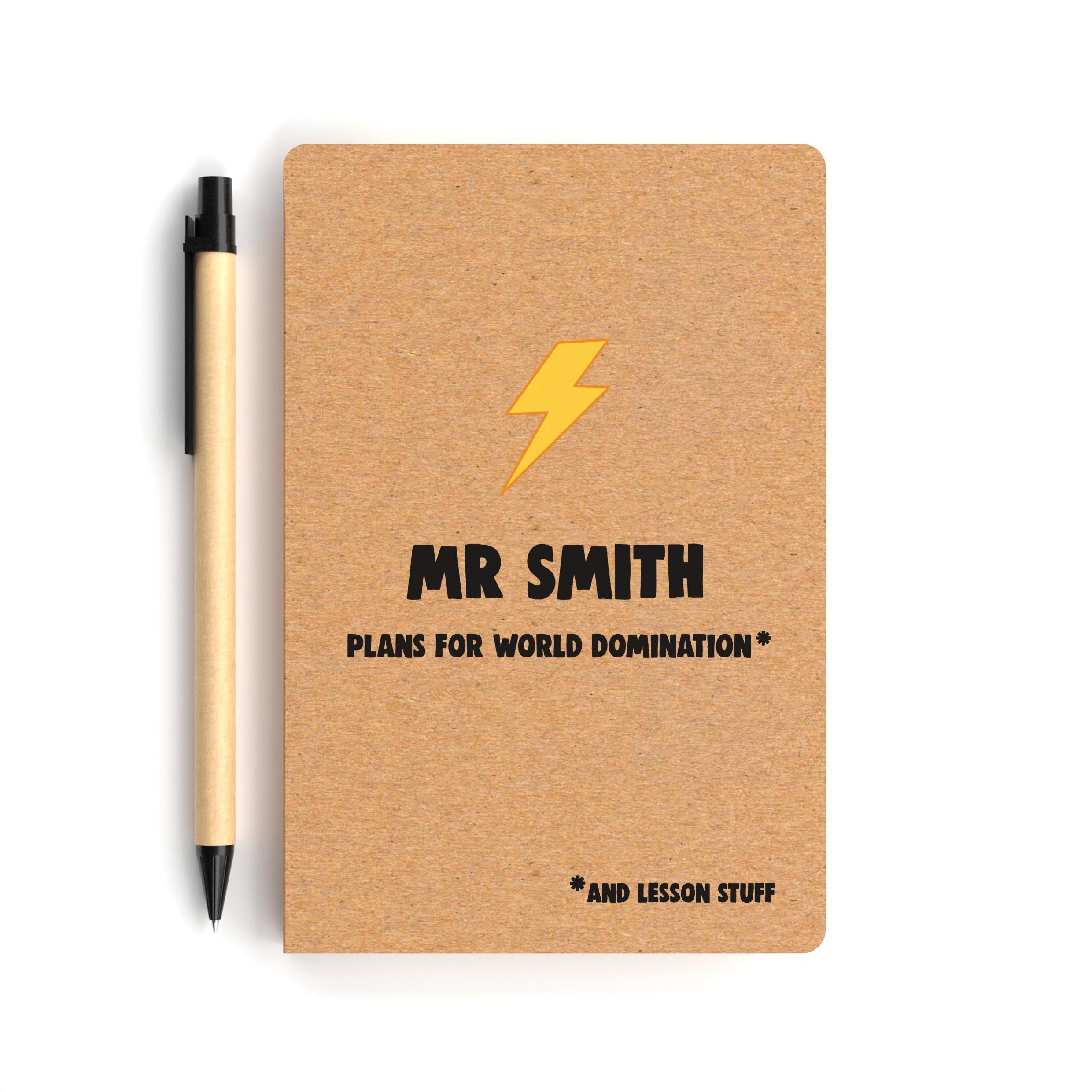 Beecreative Personalised Funny Teacher Notebook - Notebook For Male Teacher - Sports, PE Teacher, Football Coach Gift - A6 Size Notebook And Pen